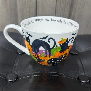 Black KItty Cat Cats in Halloween Pumpkin Patch Coffee Mug Portobello By Design